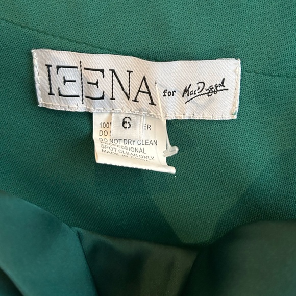 Mac Duggal Satin One Sleeve Cocktail Dress Emerald Green Size 6 - Picture 7 of 11